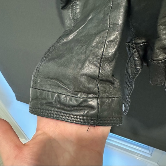 ZARA DISTRESSED LEATHER JACKET - Picture 2 of 6
